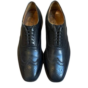 Florsheim Wingtip Oxford Men’s 8.5 Black Leather Loafers Shoes - Picture 1 of 9