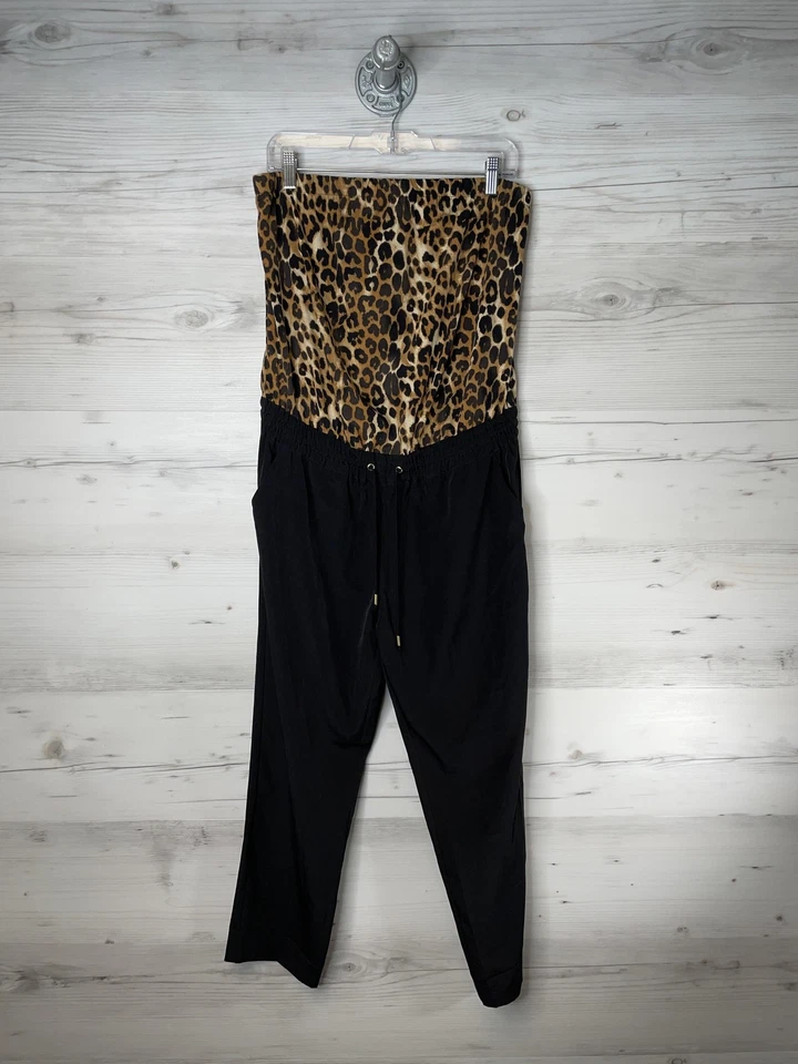 Mono Express para mujer mediano negro leopardo sin tirantes cordón bolsillos en la cintura Foto 1 de 4