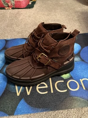 Polo Ralph Lauren Oslo Botas de Cuero Impermeables Marrón Oscuro Hebilla Baja Para Hombre 9.5 Foto 1 de 4