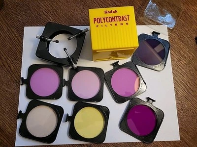 KODAK POLYCONTRAST FILTER SET IN BOX w/HOLDER, SET OF 7 FILTERS - Image 1 of 3