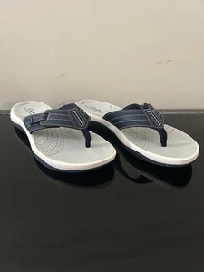 Clarks Cloudsteppers Womens Brinkley Jazz Flip-Flops Navy Size 10M - Picture 1 of 5