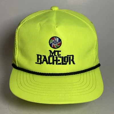 De colección Mt Bachelor Sombrero Gorra Correa Neón Ski the Summit Cuerda Negra Nylon Foto 1 de 4