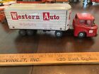 Vtg MARX Linemar tin friction Western Auto semi truck trailer 1950s Japan 