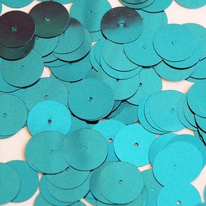 Lentelletes de costura metálicos turquesa profunda de 15 mm lentejuelas redondas - Imagen 1 de 2