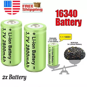2x 2800mAh Rechargeable CR123A 16340 Batteries with Smart Charger - Picture 1 of 1