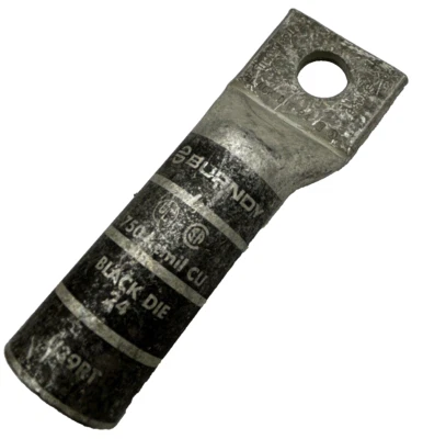 Burndy YA39 Copper Compression Lug 750-KCMIL MCM 1-Hole 5/8" Stud BOX OF 6 ⭐ - Image 1 of 4