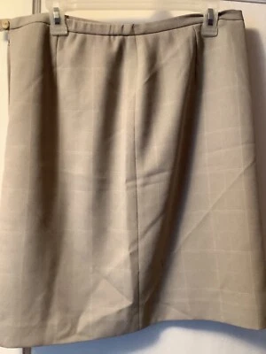 Falda de Carrera Karen Scott Completamente Forrada Mujer 12 Bonita Tostada Blanco Claro Cuadros Foto 1 de 2