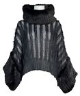 F/W 1999 Christian Dior John Galliano Sheer Black Knit Mink Sweater Top