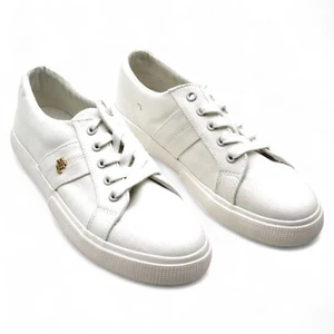 Zapatilla deportiva para mujer Lauren Ralph Lauren Janson II de lona óptica blanca (talla 8,5) - Imagen 1 de 7