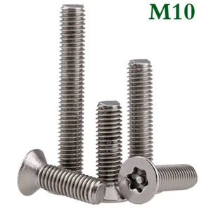 M10 -1.5 Stainless Steel Pin Tamper Torx Security Flat Head Machine Screws Bolts - Picture 1 of 11