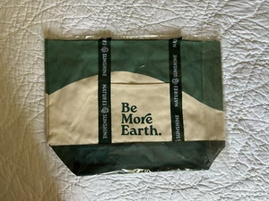 Nature's Sunshine Be More Earth Canvas Tote Bag Beach Travel Groceries Shopping - Picture 1 of 2