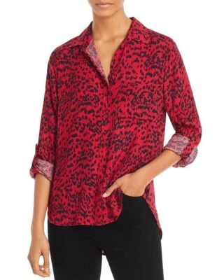 AQUA Топ блузка животных печати красный Elisa женщин Sz XS новый с Ярлыками BL8 - Изображение 1 из 2