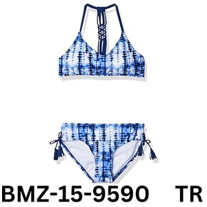 Kanu Surf Girls V-Neck Bikini Beach Sport 2pc Swimsuits, Willow Navy Tie-Dye, 10 - Picture 1 of 7