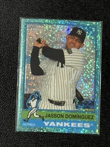 2025 Topps Heritage Light Blue Sparkle #453 Jasson Dominguez - Yankees - SP - Picture 1 of 2