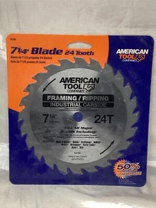 American Tool Company 7 1/4" hoja de sierra circular 24 dientes carbohidrato industrial nuevo en paquete - Imagen 1 de 3
