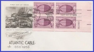 Centenario del cable atlántico EE. UU. 5 #1112 U/A ARTCRAFT FDC PB4 - Imagen 1 de 1