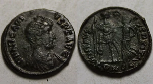Rare original ancient coin Arcadius Roman Emperor 395AD Victory crowns wreath - Picture 1 of 5