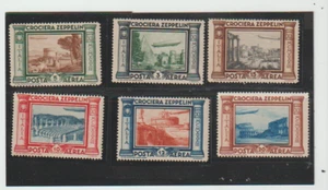 Italy Scott #C42-C47 MLH .Michel 439-444. Air Post 1933,Zeppelin over Cities. - Picture 1 of 1