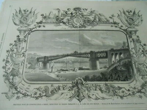 Nouveau Pont en construction à Brest Gravure Old 1858 - Photo 1/1