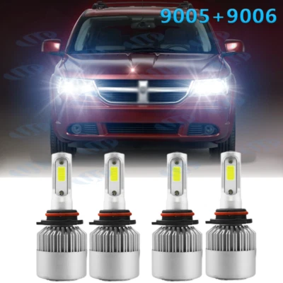 Combo de bombillas LED delanteras de haz alto bajo 6000 k para Dodge Journey 2009-2018 Foto 1 de 4