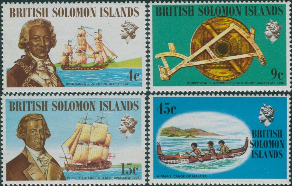 Islas Salomón 1972 SG215-218 Set Barcos y Navegantes MNH Foto 1 de 1