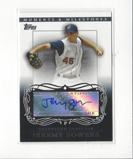 2007 Moments & Milestones Jeremy Sowers AUTOGRAPH Indians