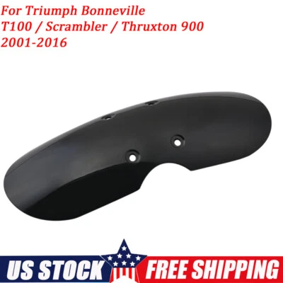 For Triumph Bonneville T100 Scrambler Thruxton 01-2016 Gloss Black Front Fender - Image 1 of 4