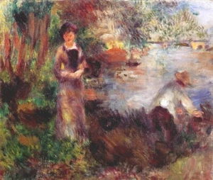 Auguste Renoir On the Banks of the Seine Giclee Canvas Print 8x10 Impressionist - Picture 1 of 2