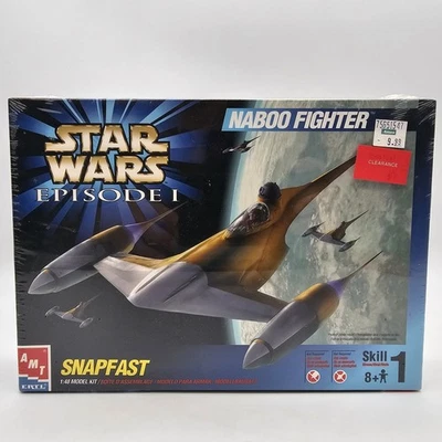 Star Wars Episode I 1999 Naboo Fighter Model AMT ERTL Snapfast 1:48 Sealed VTG - Image 1 of 4