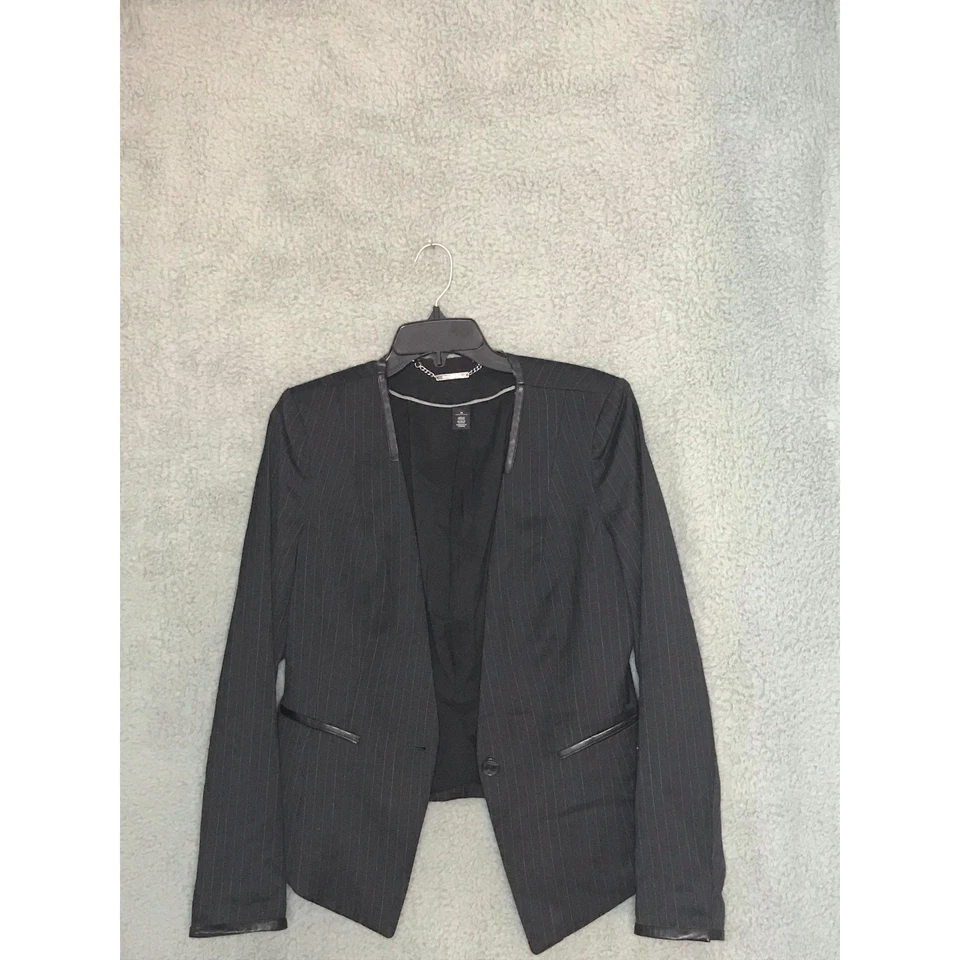 Blazer a rayas de mezcla de lana White House Black Market 10 Foto 1 de 4