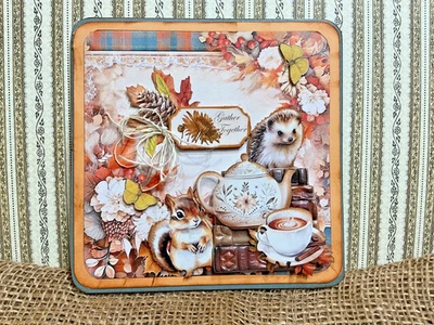 Gather Together Hand Crafted Autumn Fall Thanksgiving Greeting Card - Image 1 of 2