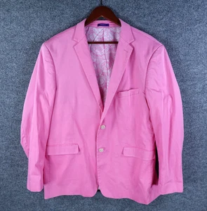 Alan Flusser Blazer Herren XL rosa Baumwolle Paisley gefüttert Sport Mantel 2 Knopf - Bild 1 von 15