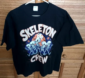 Halloween Skeleton Crew Adult Large T-Shirt Tee Shirt Trick or Treat Black - Picture 1 of 5