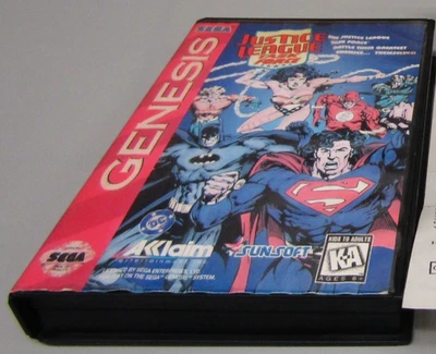 Justice League Task Force (Sega Genesis, 1995) No Manual - Tested Working - Image 1 of 4