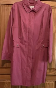 Mauve Cotton Nylon Trench Coat Womens SZ Small Lined Mid Length Preston & York - Picture 1 of 11
