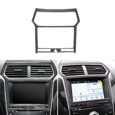 Carbon Fiber Center Air Outlet Navigation Panel Trim For Ford Explorer 2013-2019 - Image 1 of 4
