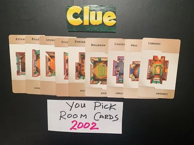 Clue 2002 Room Cards YOU PICK Game Replacement Cards Hasbro 2002 - Image 1 of 3