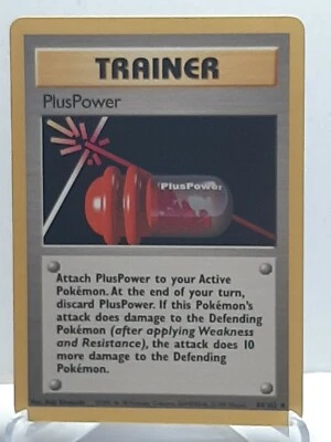 PlusPower 84/102 Pokemon Base Set Uncommon Trainer LP Used See Pictures - Image 1 of 4