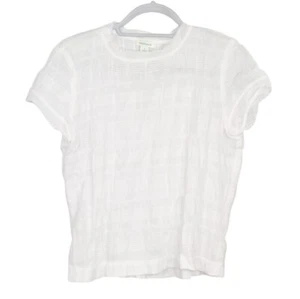 Sundance Cloud Nine Mixed Textured Blouse Top Women's White Size Small - Picture 1 of 9