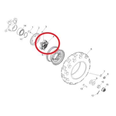 Buje de rueda Polaris Ranger 800 900 RZR 570 Ace 570 900 negro brillante mediano 5137659-067 Foto 1 de 2