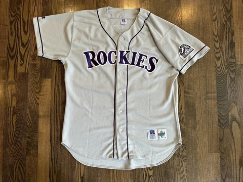 Russell Authentic LARRY WALKER #33 Colorado Rockies Gray Jersey Size 48 XL Cover