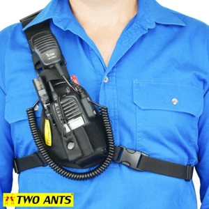 Phone & Radio Holster Chest Harness - Right - Black - Two Ants Worker CT000SRBK - Zdjęcie 1 z 10