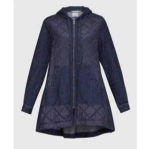 Chaqueta Denim Alembika Ether Misto Con Capucha Cremallera Talla 0 EE. UU. 4-6 - Imagen 1 de 9