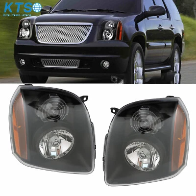 Faros aptos para GMC Yukon Denali XL1500 2500 2007-2014 moldura negra derecha+izquierda Foto 1 de 4
