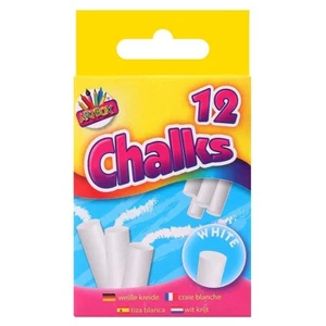 ARTBOX 12 Tizas Blancas Escritura Suave Fácil Frotar Pizarra Pavimento Escuela Hogar - Imagen 1 de 2