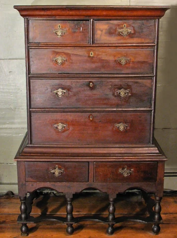 17th or 18th Century Antique Period William and Mary Oak Chest-on-Frame Cover