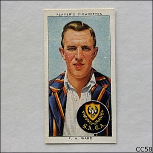 John Player Cricketers 1938 #49 FA Ward Cigarette Card (CC58)