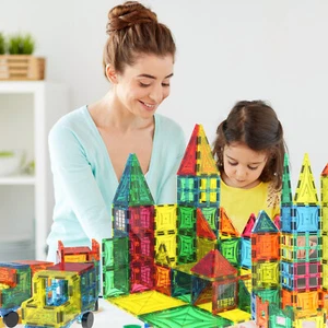 Magnet Tiles NEW Mag-Genius Magna Award Winning Building Magnetic Toy 199pc - Picture 1 of 7