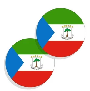 Equatorial Guinea Flag Stickers Flag Decals Vinyl Stickers Round 4 pack - Picture 1 of 4