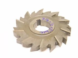 USED NATIONAL TWIST DRILL CO. HSS STAGGERED TOOTH CUTTER 3-1/2" x 1/2" x 1" USA - Imagen 1 de 1